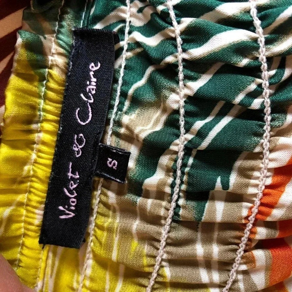 Violet & Clair Colorful Summer Blouse Women Size S - Picture 4 of 8